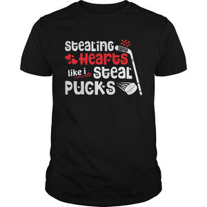 Stealing Hearts Pucks Valentines Day Hockey Shirt